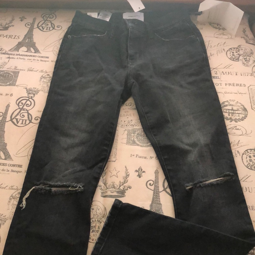 NWT Current Elliott distressed black size 25